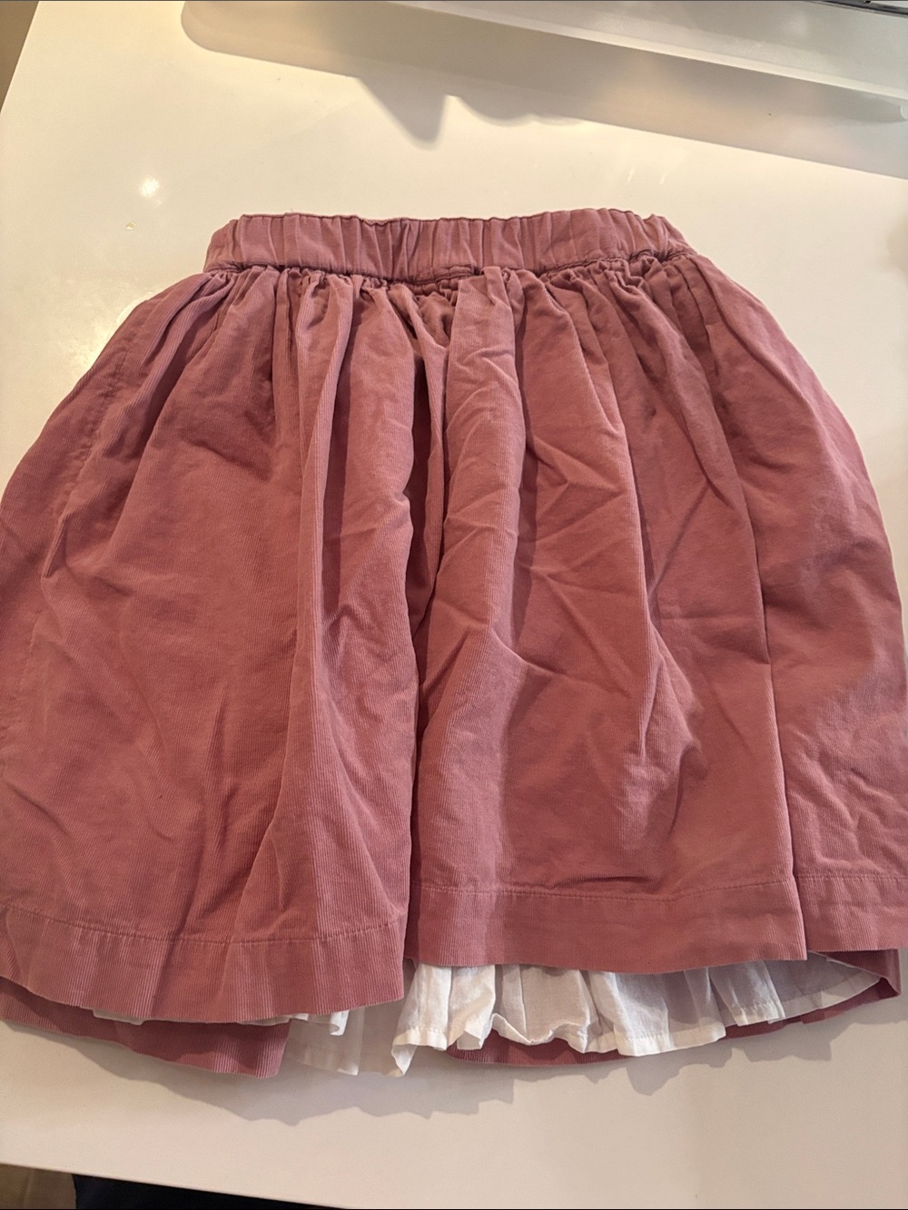 Bonpoint Pink 10Y Gathered Skirt with Tulle Underskirt
